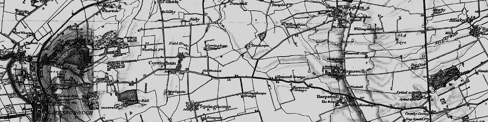 Old map of Willoughton Grange in 1895