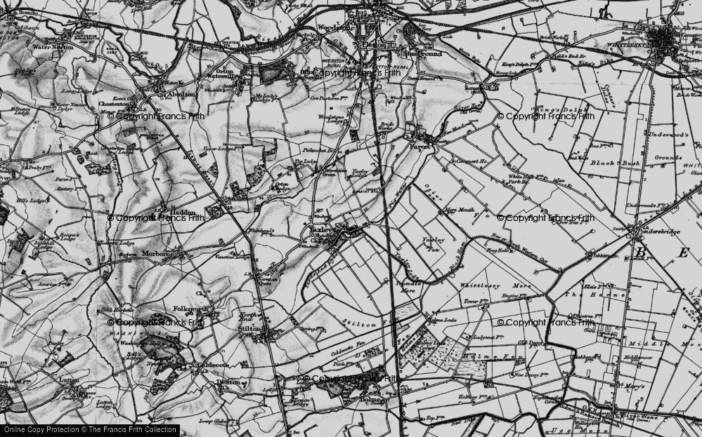 Old Map of Historic Map covering Yaxley Fen in 1898