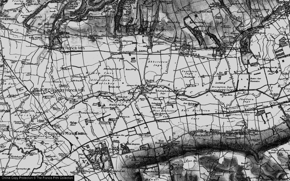 Old Map of Historic Map covering Yedingham Ings in 1898