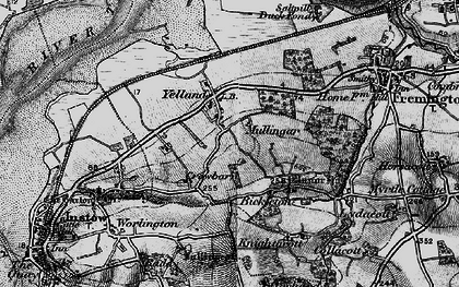 Old map of Yelland in 1895