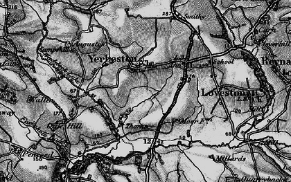 Old map of Yerbeston Mountain in 1898