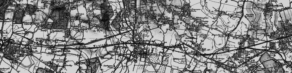Old map of Yiewsley in 1896