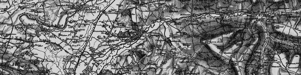 Old map of Yondercott in 1898