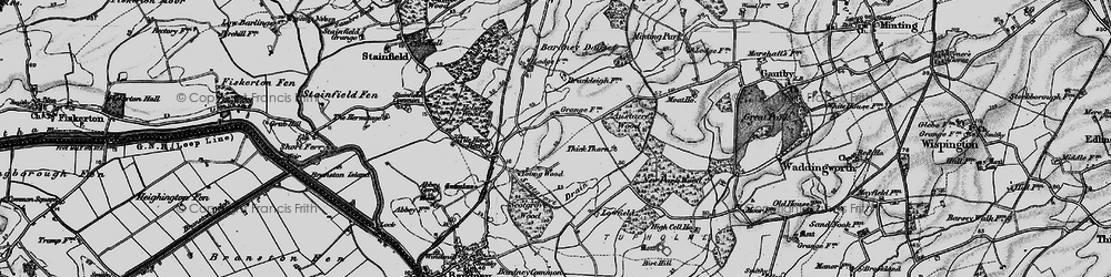 Old map of Bardney Dairies in 1899