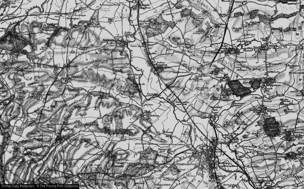Old Map of Historic Map covering Whatton Ho in 1895
